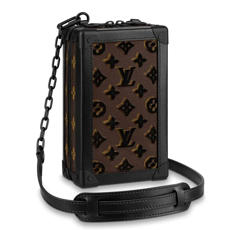 LOUIS VUITTON ルイヴィトン モノグラム タフタージュ ヴァーティカル ソフトトランク ショルダーバッグ M45079 ブラック/ブラウン/イエロー by