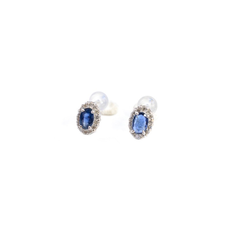 サファイア ダイヤモンド ピアス イヤリング PT900