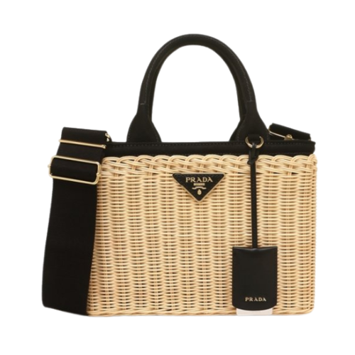 PRADA ブラック かごバッグ プラダ PRADA ハンドバッグ かごバッグ ショルダーバッグ