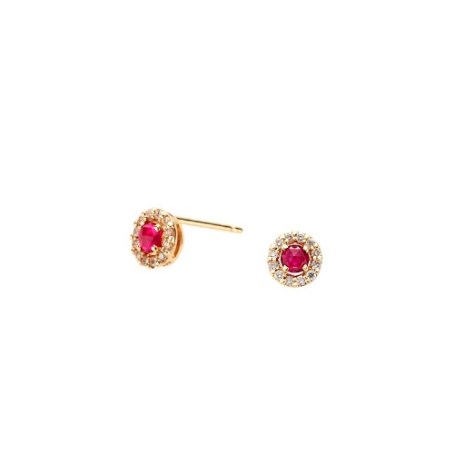 ルビー ダイヤモンド ピアス イヤリング K18
