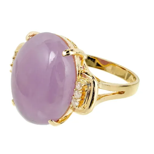 本翡翠、純天然A貨ラベンダーリング　〜12.5 本翡翠、純天然A貨ラベンダーリング 〜12.5 X24-05 一点物 上品 K10