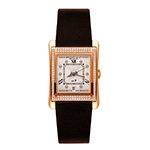 ベダアンドカンパニー No. 7 Diamonds in Yellow Gold and Black Satin Unisex Watch