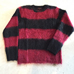 リーツテイラーザズー レッド×ブラック ボーダー ニット