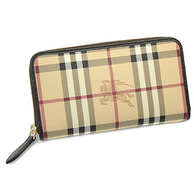 バーバリー LG ZIGGY HYM HAYMARKET チェック ラウンドファスナー長財布 3855847 2070T