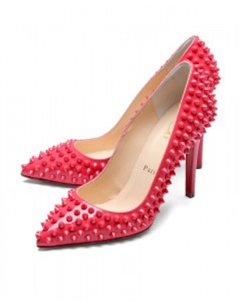 クリスチャンルブタン パテントレザー ポインテッドトゥ パンプス PIGALLE SPIKES 100