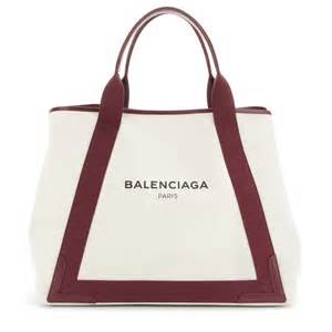 バレンシアガ カバ レザー×キャンバス トートバッグ